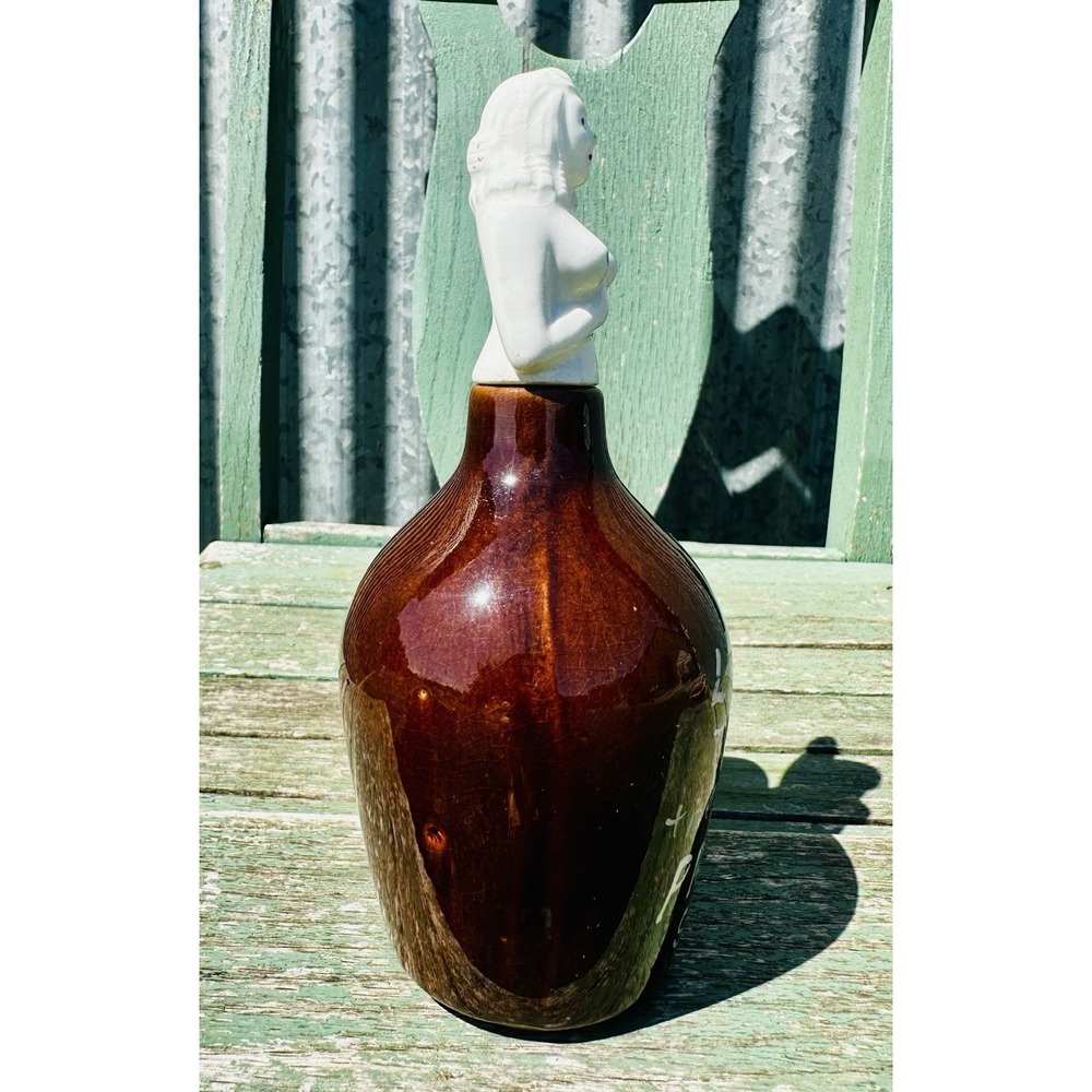 Vintage Mid Century Nude Pin-Up Decanter Jug Pour-Through Stopper Made In Japan - Picture 4 of 12